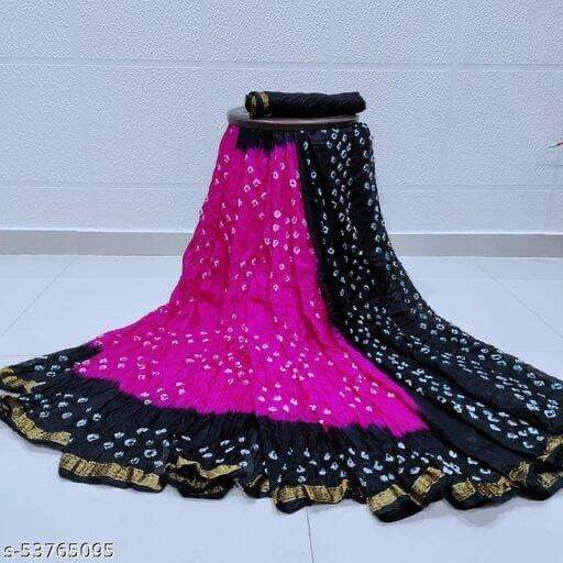 Bandhani Printed Traditional Look Silk with Regular wear sar...