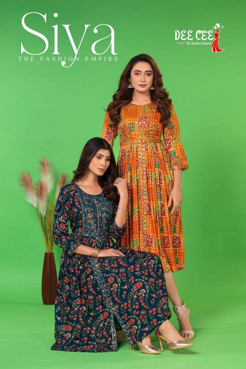 Dee Cee Siya Rayon with fancy Round Kurti collection at best...