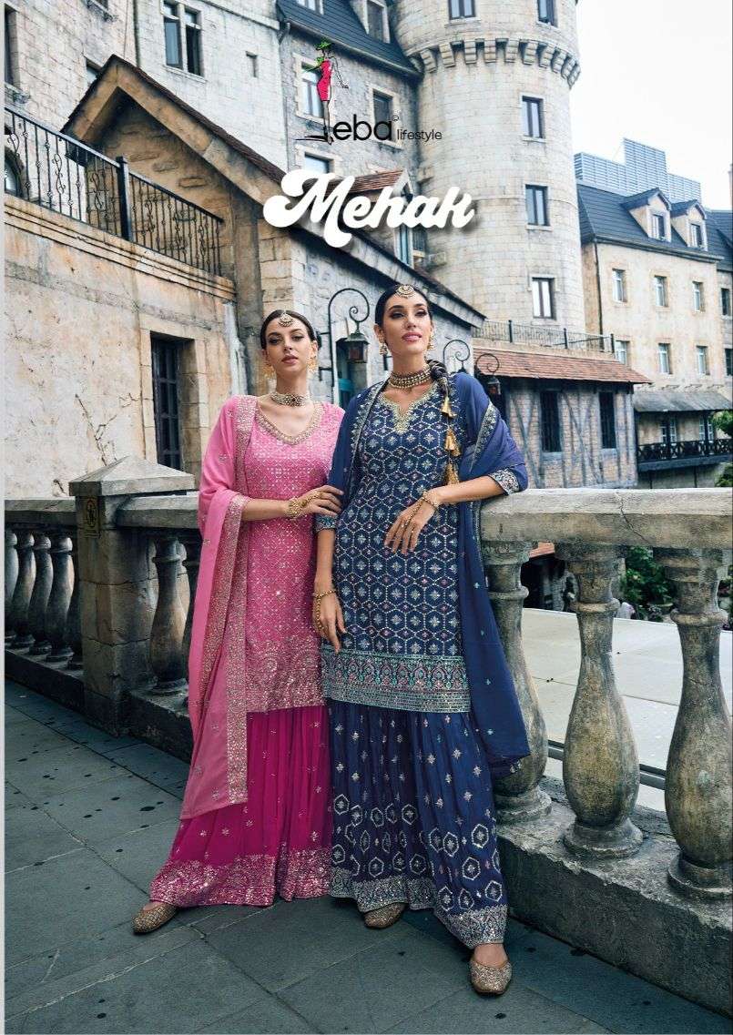 Eba Lifestyle Mehak Georgette with Fancy Embroidery work Rea...
