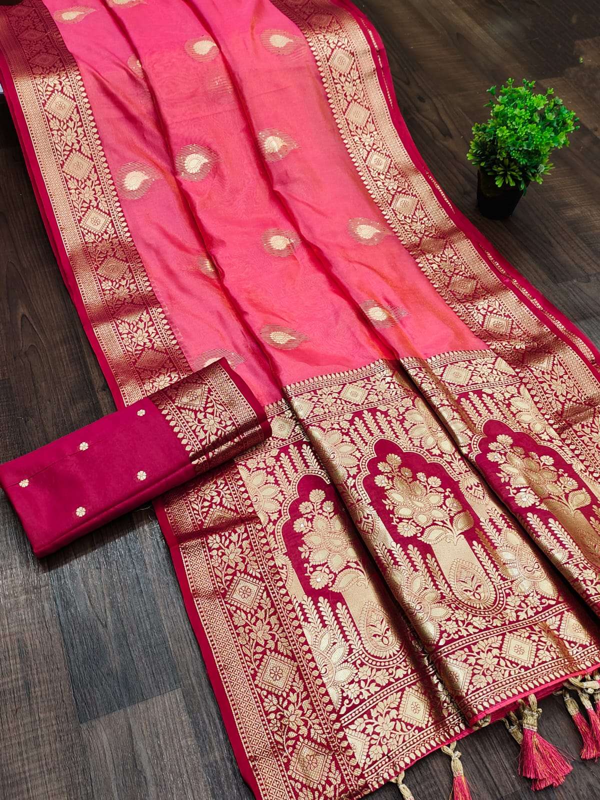 Function special Silk with Motif All Over Saree Rich Look Pa...