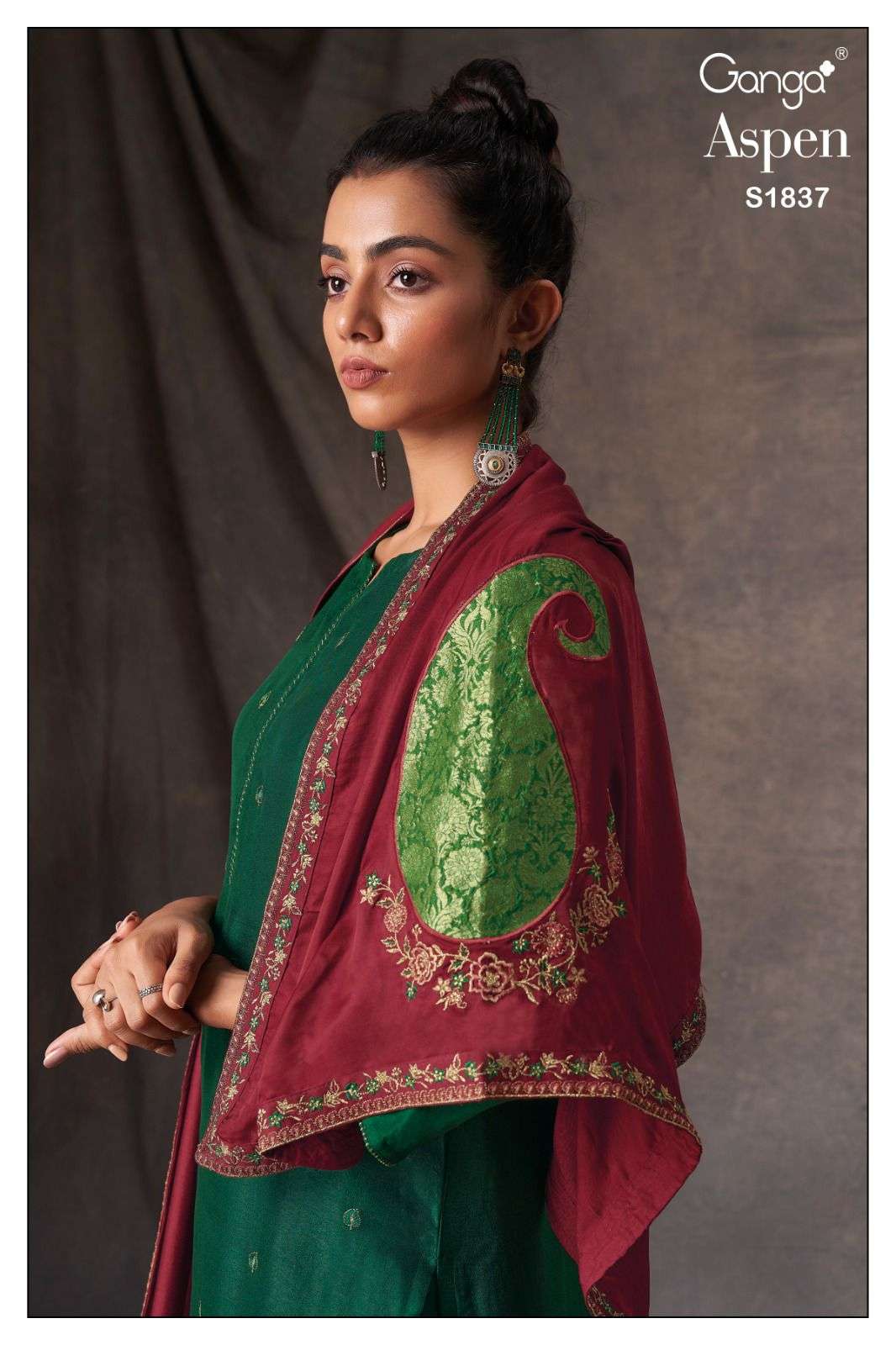 Ganga fashion Aspen 1837 Silk with fancy designer Salwar kam...