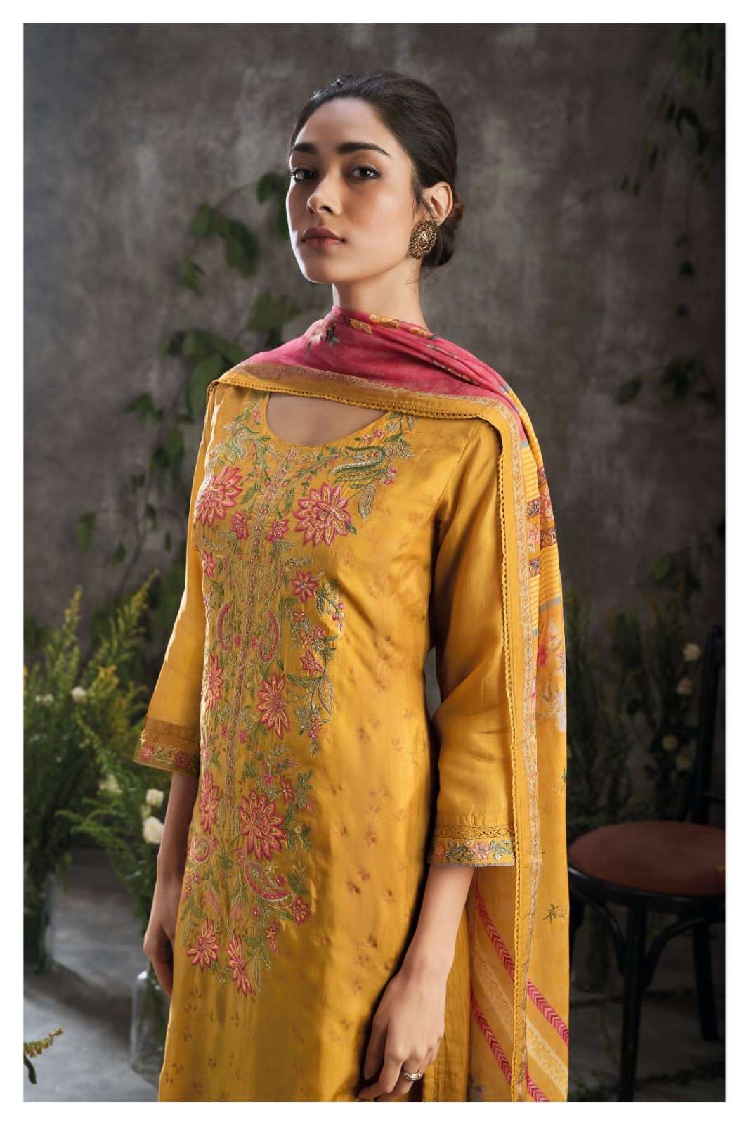 Ganga Fashion Jubilee 1995 Silk with Embroidery work Dress m...