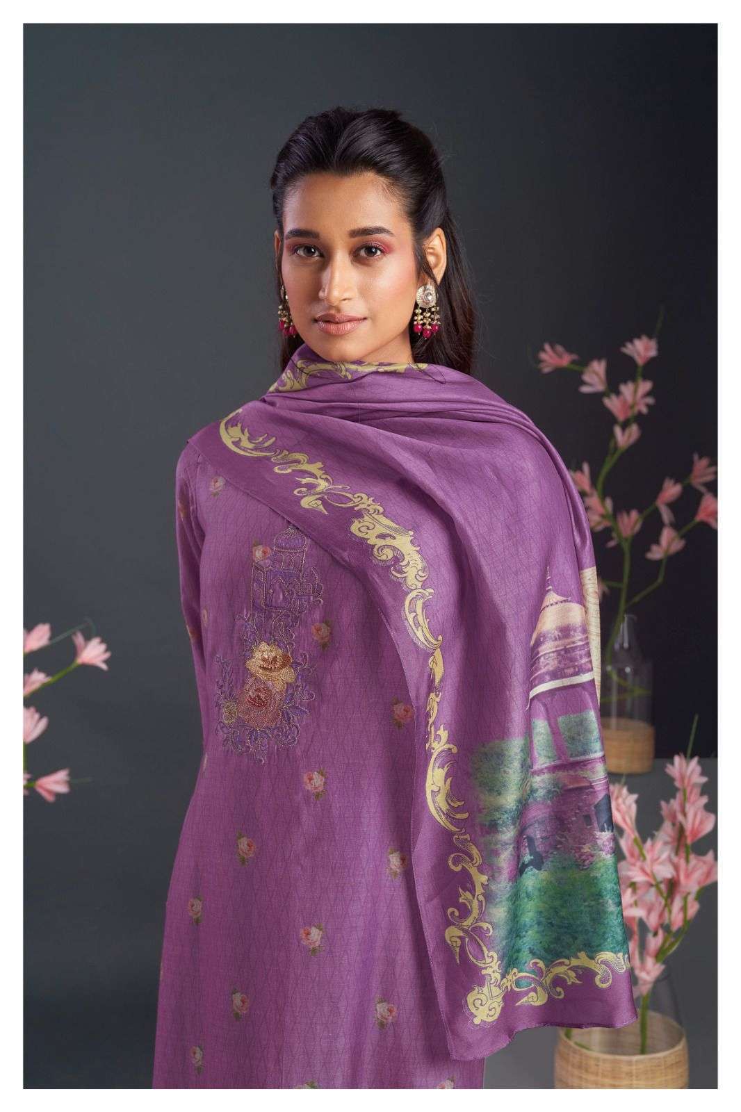 Ganga fashion Shayla 1918 Silk with Printed Fancy Salwar kam...
