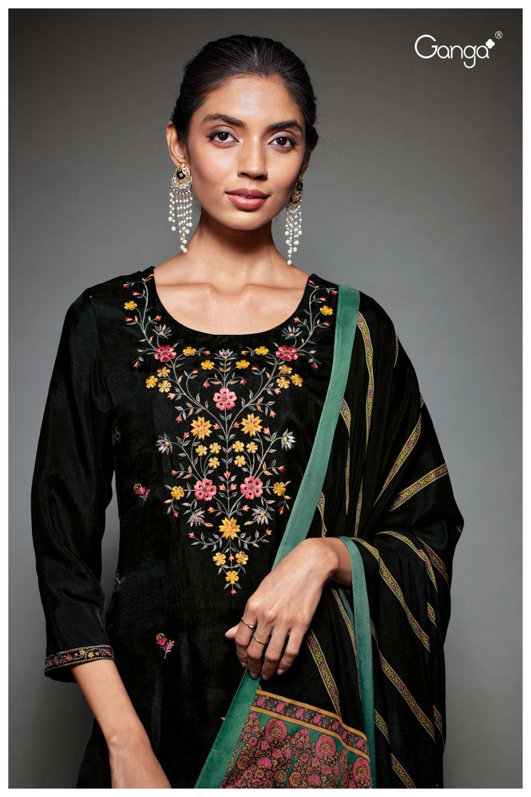 Ganga fashion Vinaya 1629 Silk with Black concept Party wear...