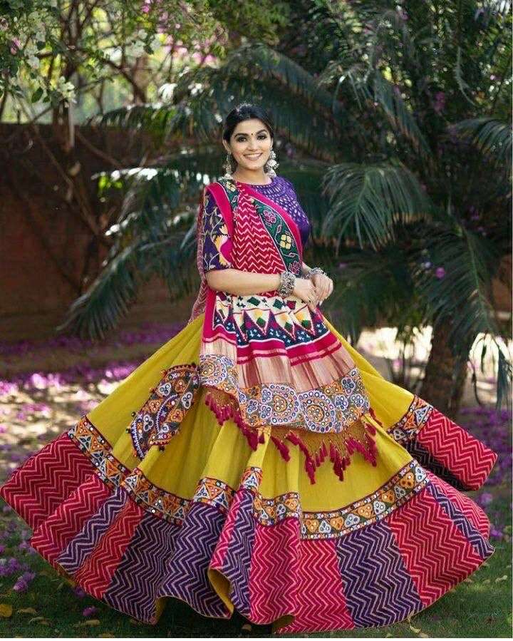 Navratri special Silk with Digital Printed With fancy Handwo...