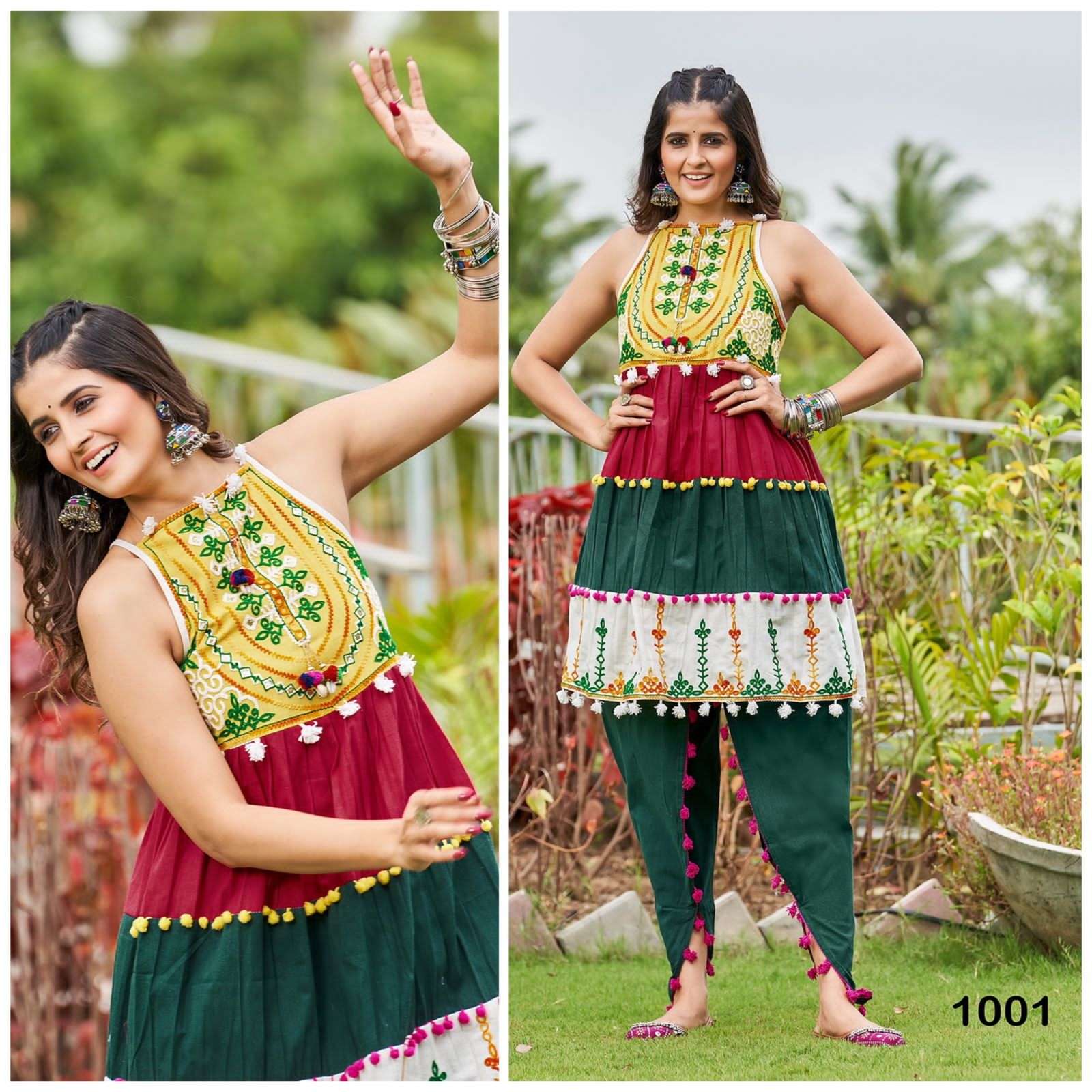 Navratri special Traditional look  Cotton with Handwork Kedi...