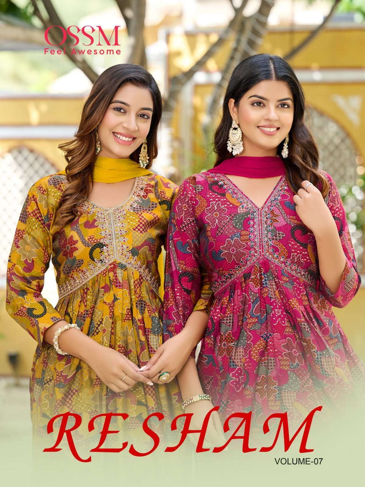 Ossm Resham Vol 7 Chanderi silk with Alia Cut Readymade suit...