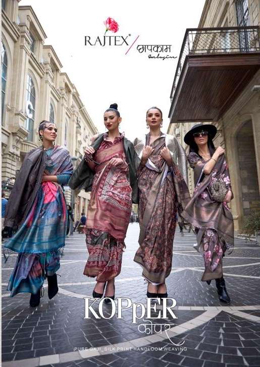 Rajtex Kopper Handloom Silk with Gaji Digital Printed Fancy ...