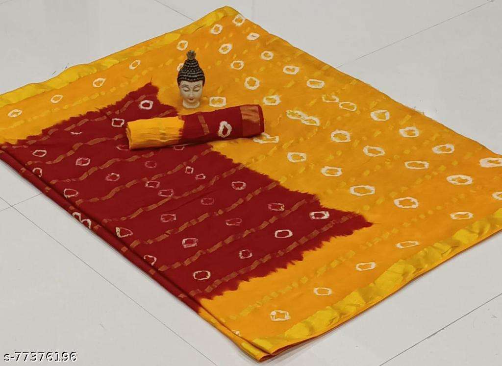 Regular wear Cotton with Traditional Bandhani Printed Saree ...