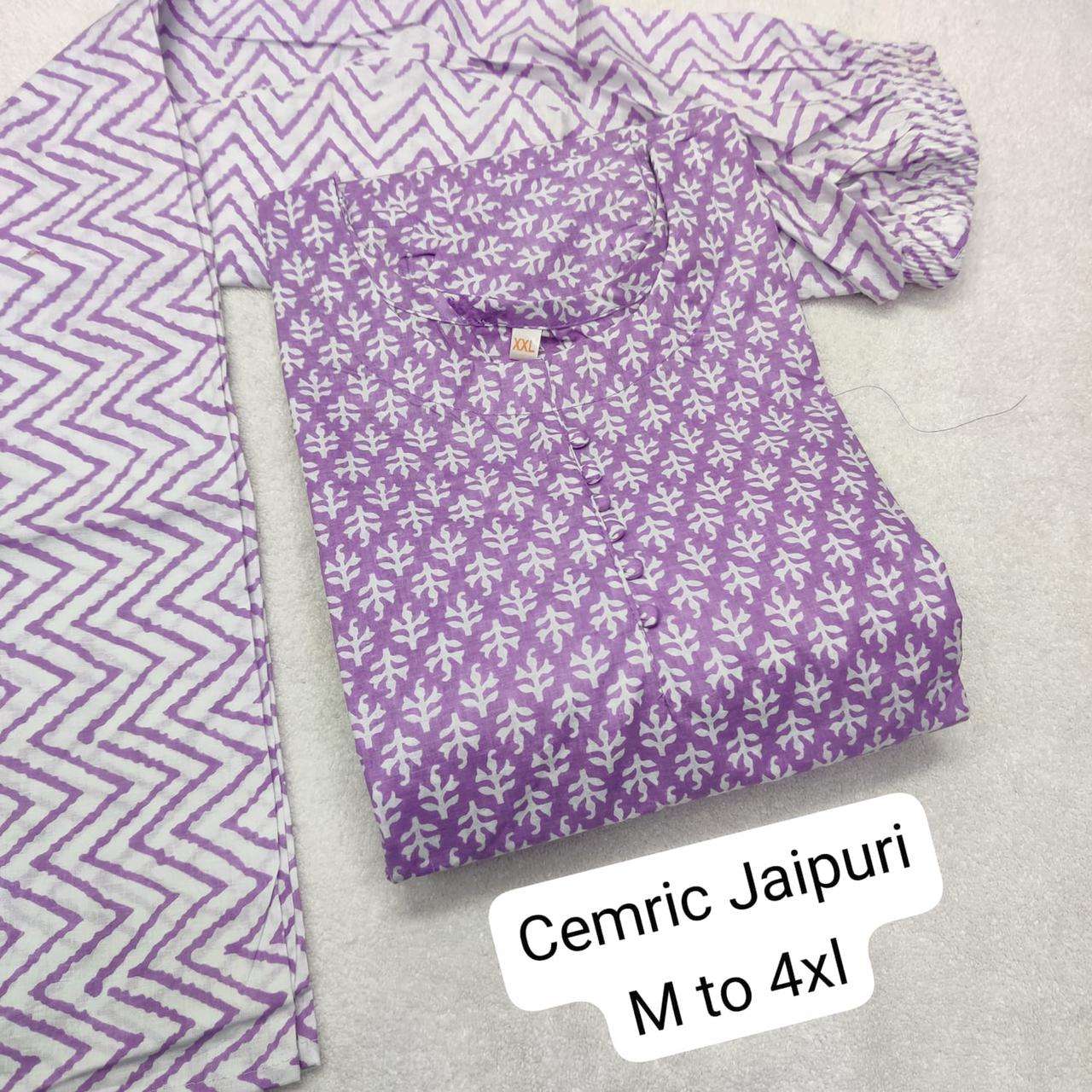 Regular wear jaipuri cotton Top & Pant collection at best ra...