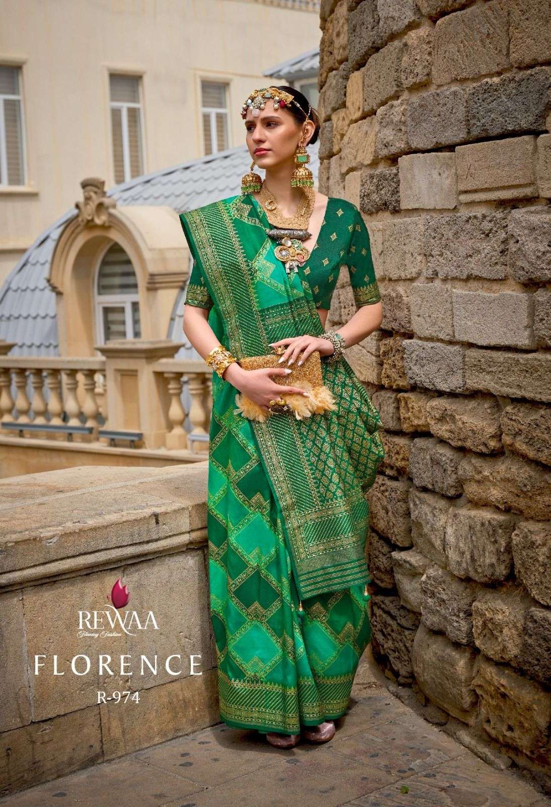 Rewaa fashion Florence Silk with Laheriya Printed Festival S...