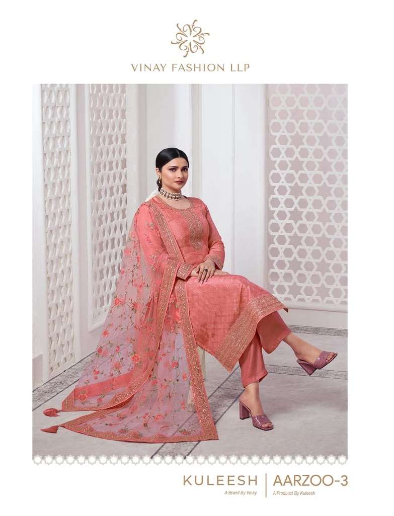 Vinay fashion Kuleesh Aarzoo vol 3 Dola Jacquard with Embroi...