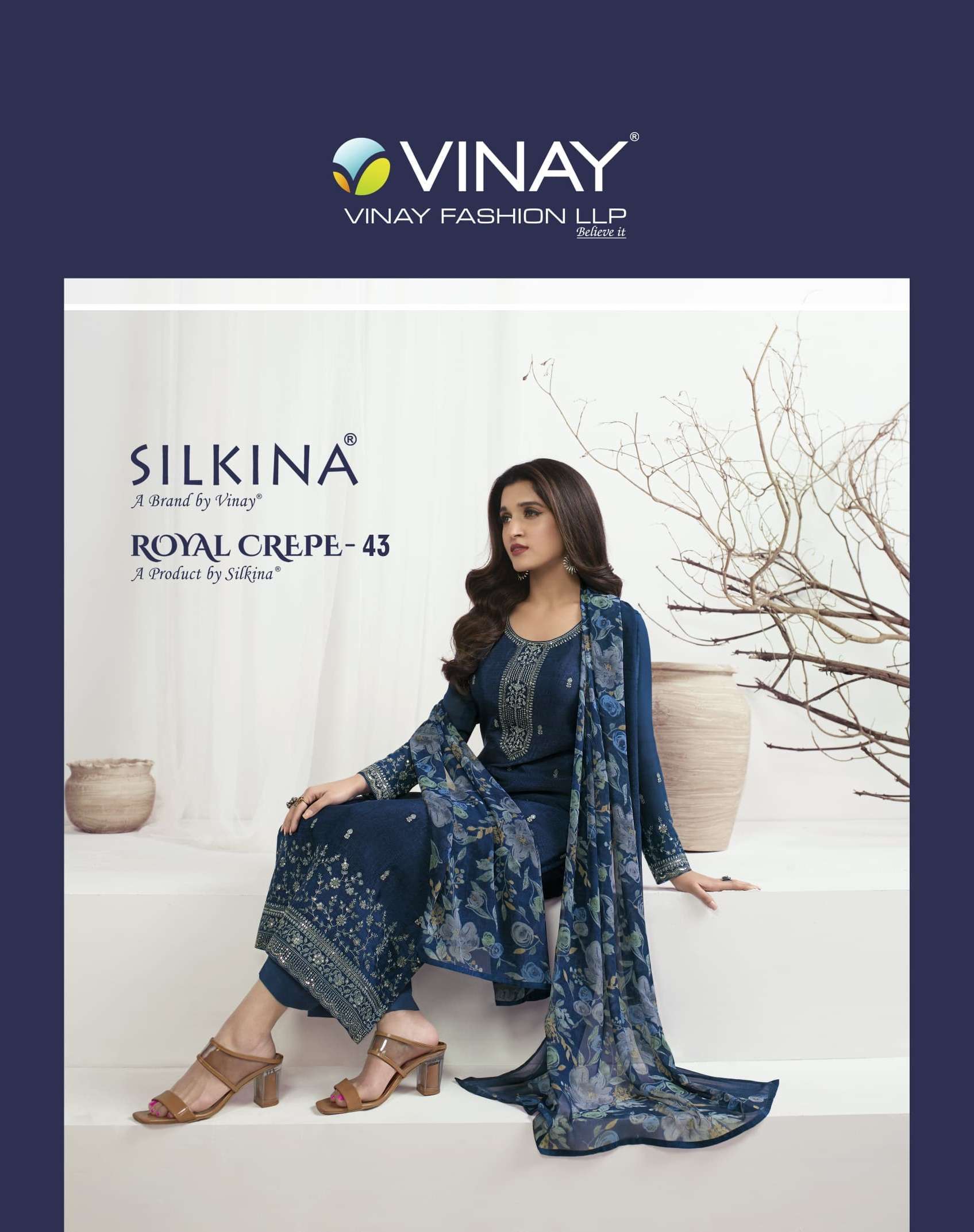 vinay fashion silkina royal crepe vol 43 Crepe with Designer...