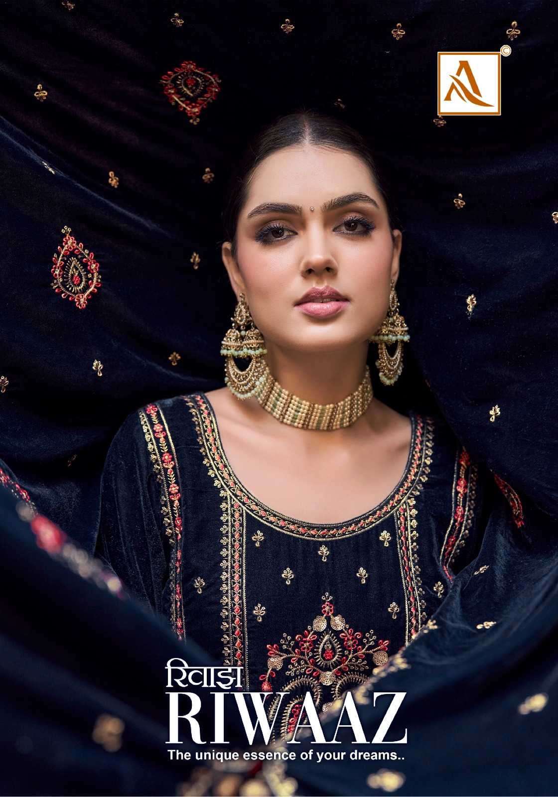 Alok Suits Riwaaz Velvet With Embroidery work Pakistani suit...