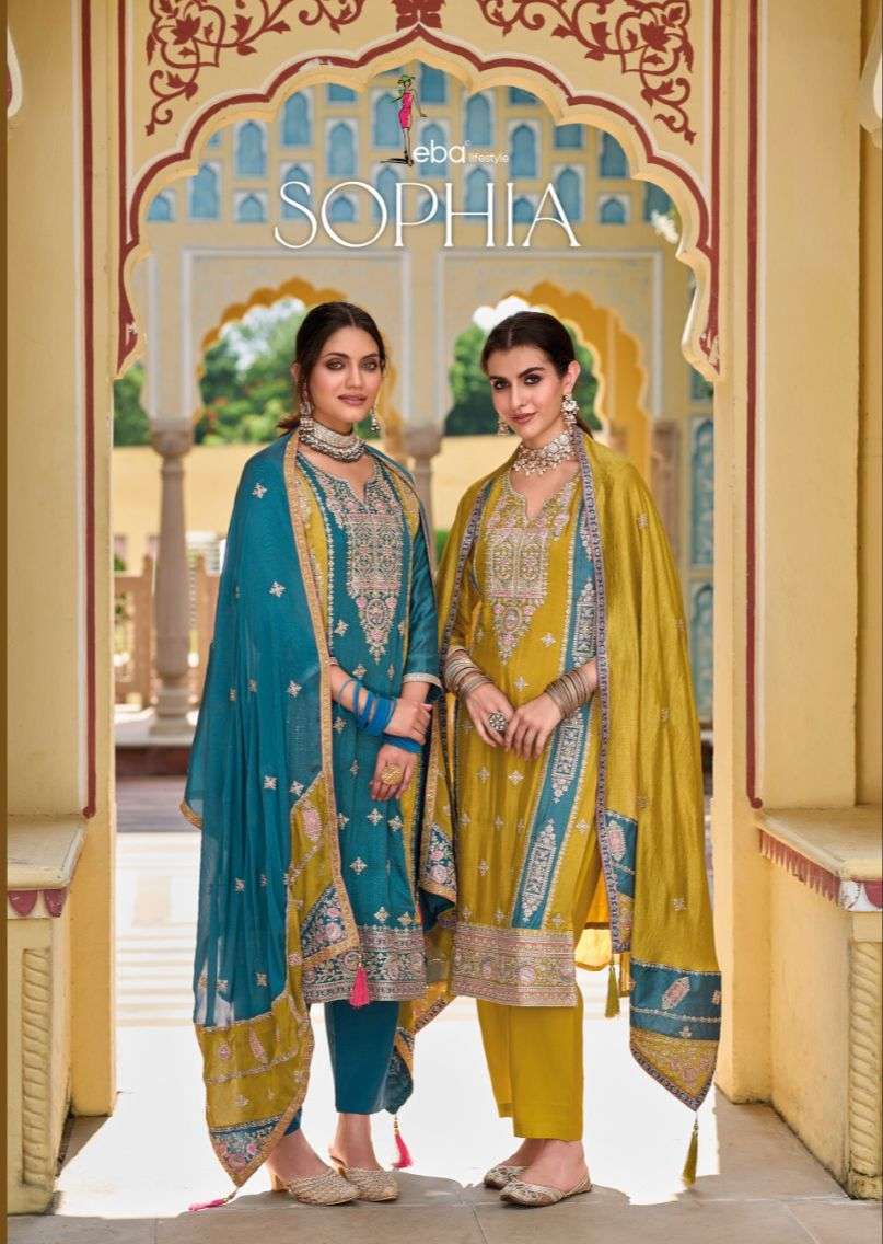 Eba Lifestyle Sophia silk with designer Pakistani style salw...