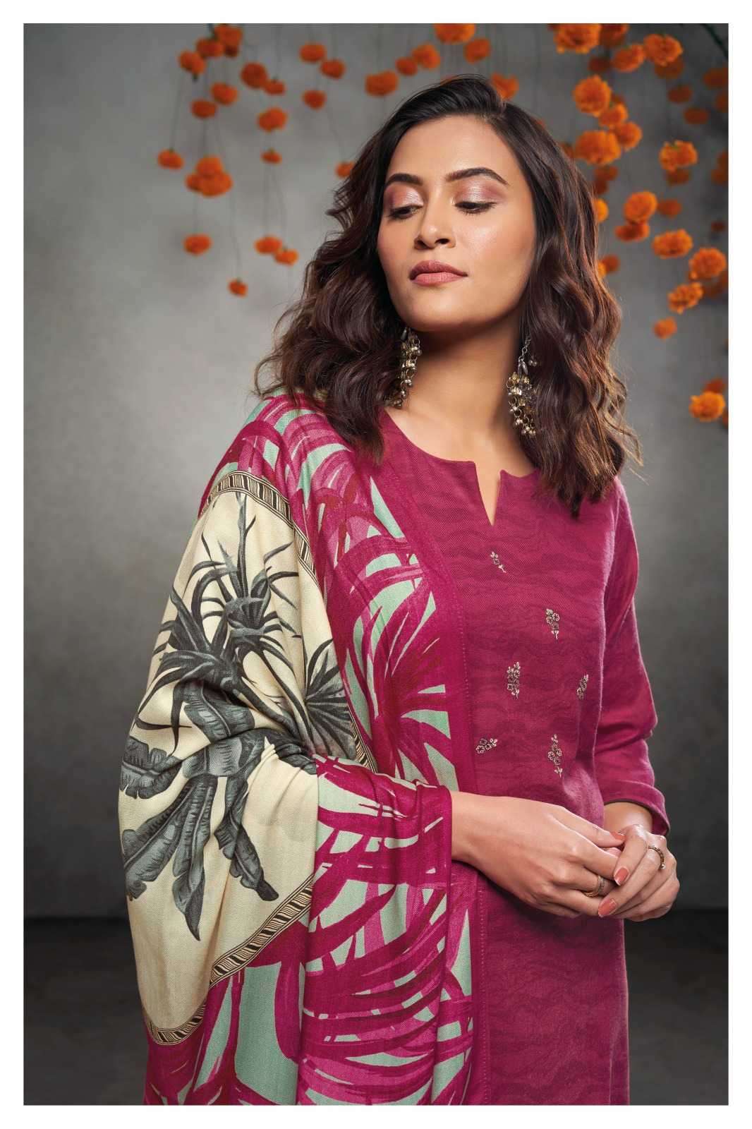 ganga bharani 2041 Pashmina Wool With Printed Winter Festiva...