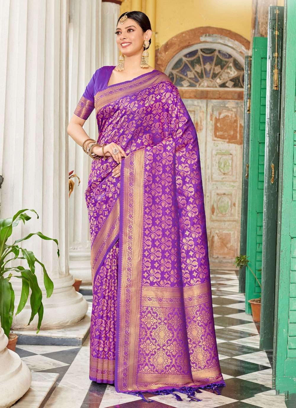 Hemlata Banarasi soft Silk with Weaving design Saree collect...