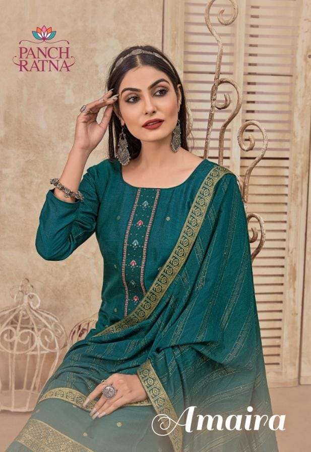 Kessi Fabrics Panch Ratna Amaira Viscose Dola Silk with fanc...