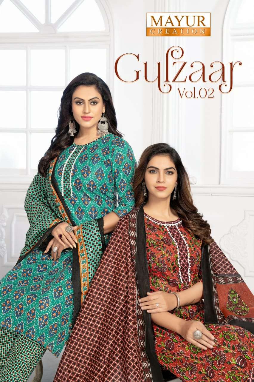Mayur Gulzaar Vol 2 Cotton with Printed Readymade suits coll...