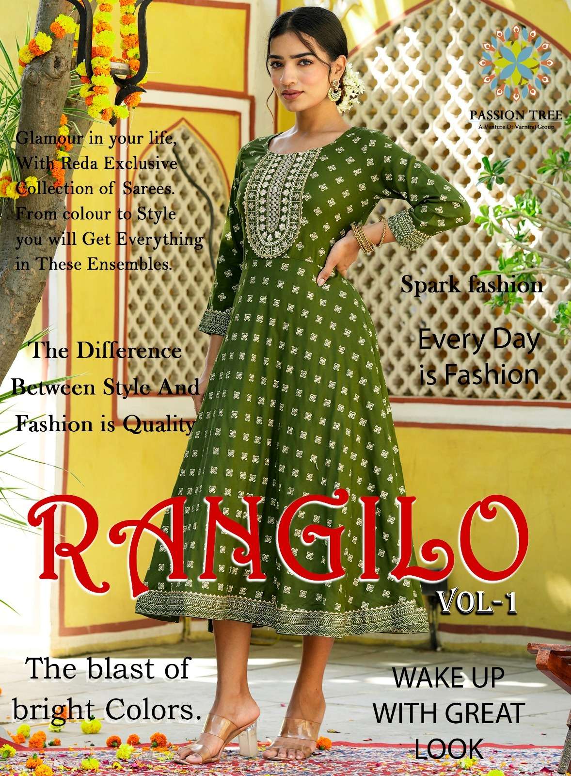 Passion Tree Rangilo Vol 1 Rayon with Foil Printed Anarkali ...