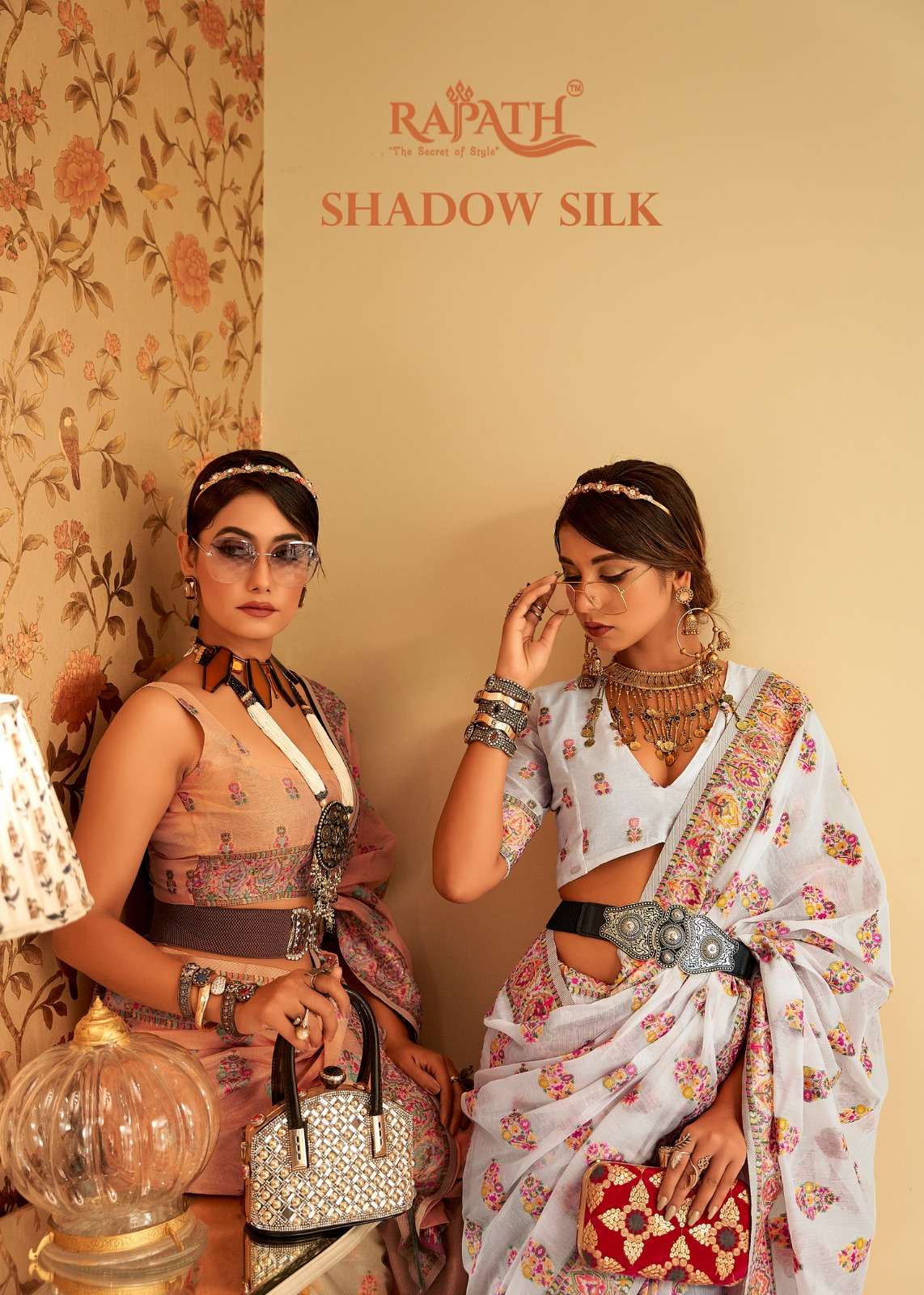 Rajpath Shadow Silk with Pashmina Butti Festival special Sar...
