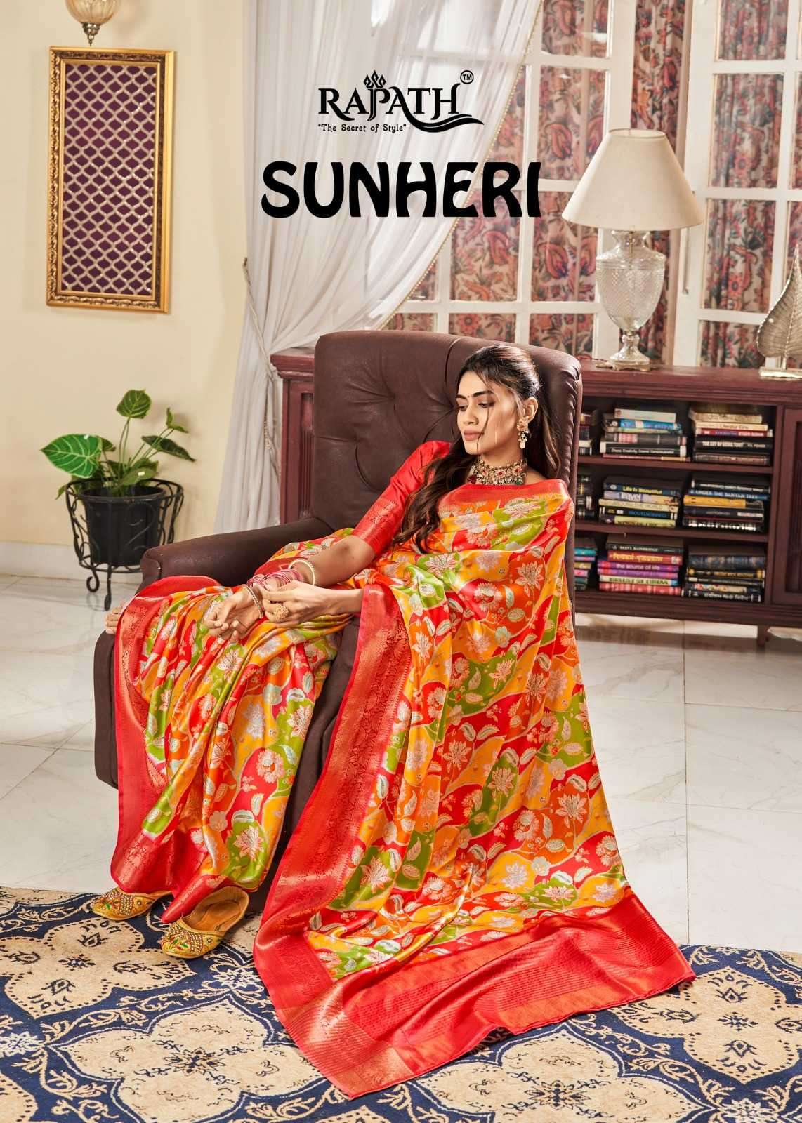 Rajpath Sunheri Satin Crepe With Digital Printed Fancy Saree...