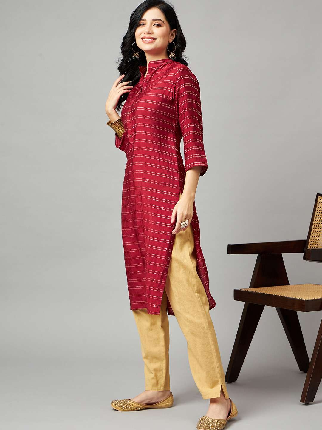 Regular wear Chanderi Silk with fancy look Kurti collection ...