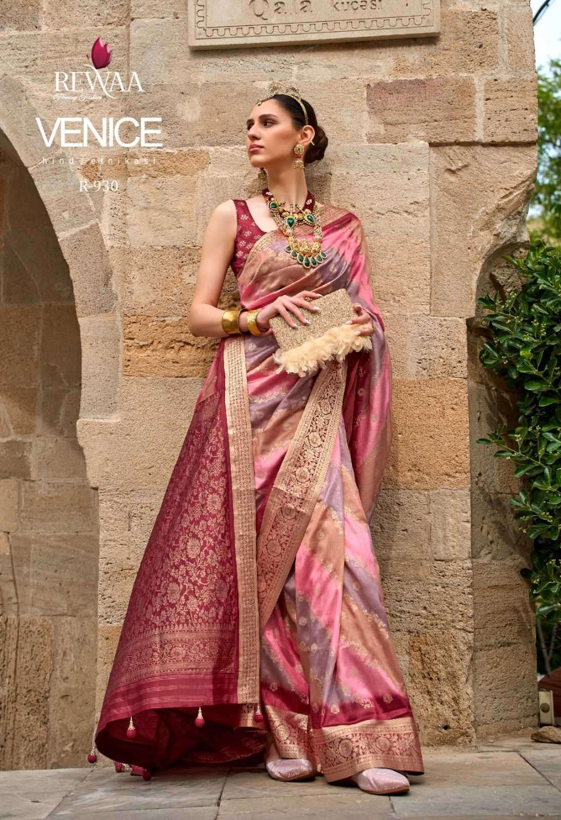 Rewaa fashion Venice Silk with Party wear look Fancy saree c...