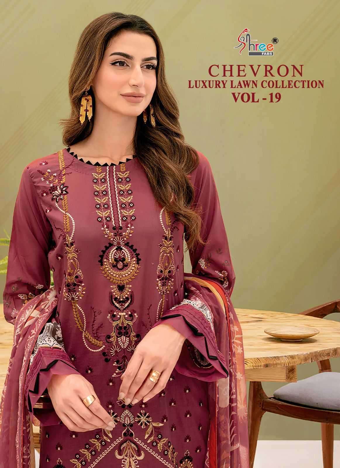 Shree Fabs Chevron Luxury Lawn Collection vol 19 Cotton with...