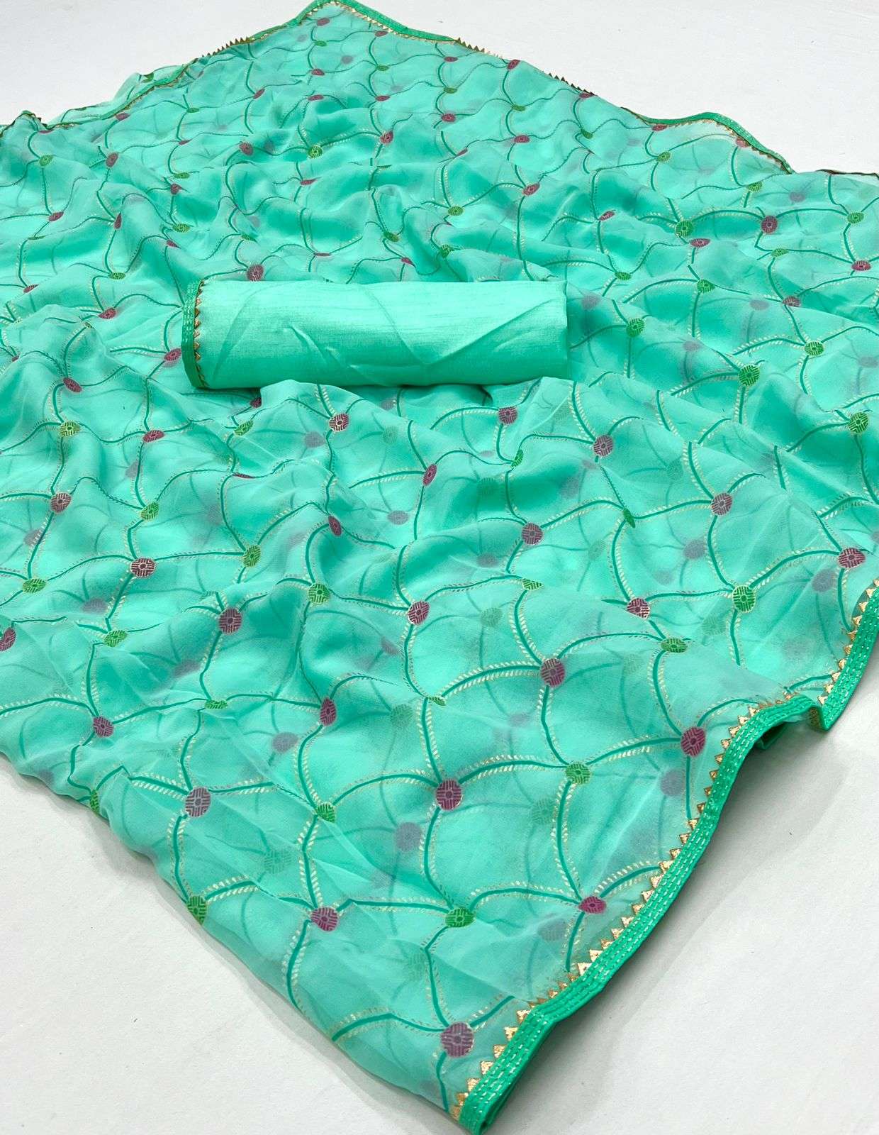 SWAROPA Chiffon with foil Printed fancy saree collection at ...