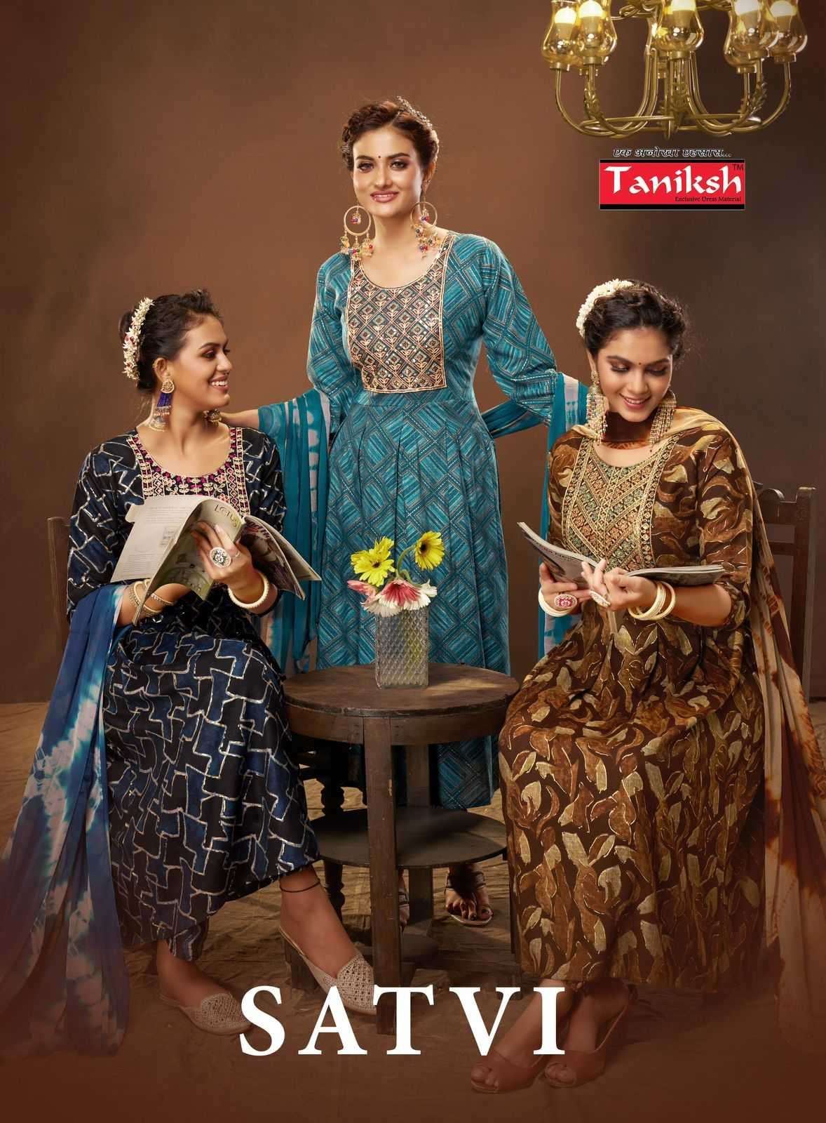 Taniksh Satvi Anarkali Style Silk with festival Special Desi...