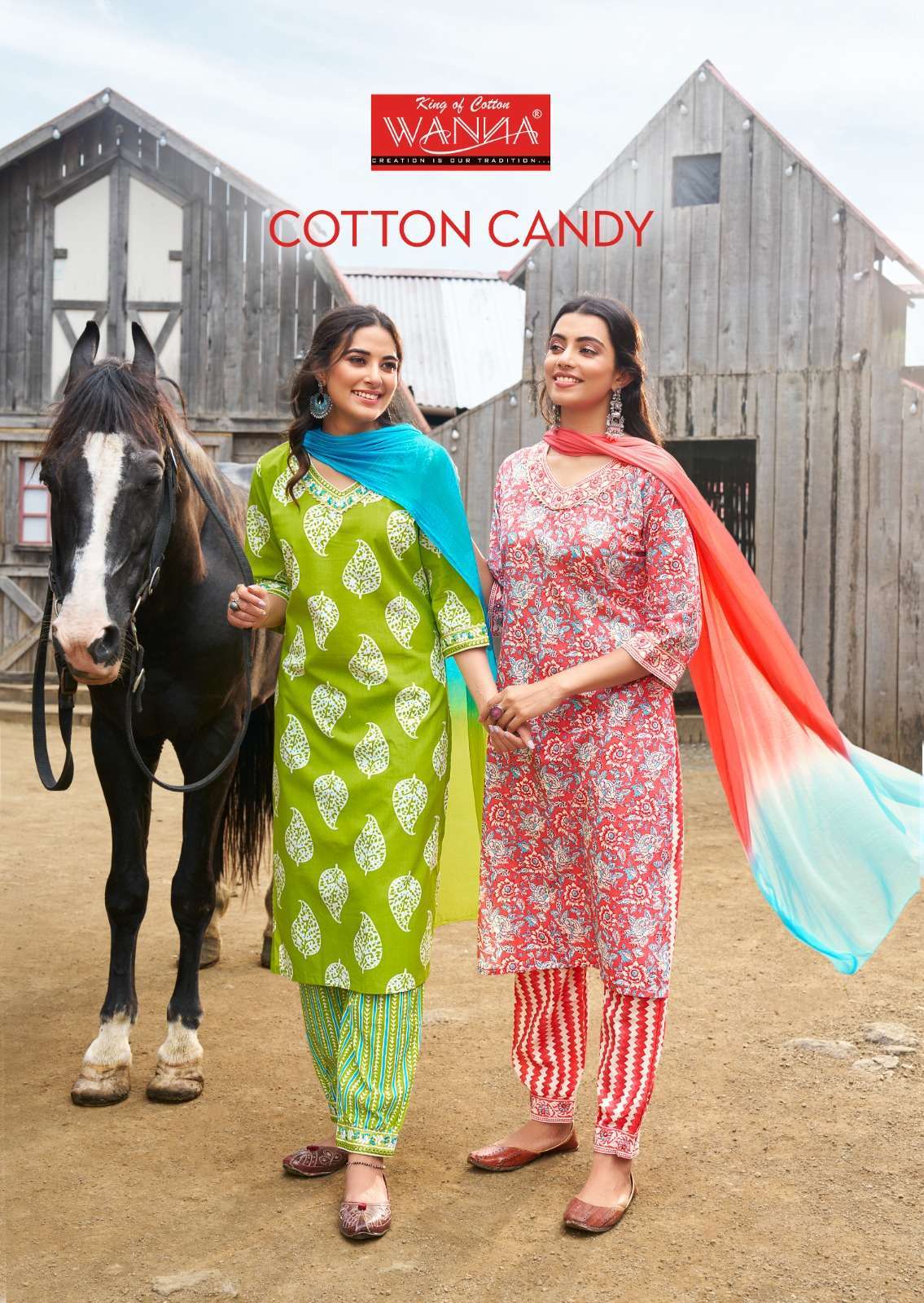 Wanna Cotton Candy cotton with fancy Afghani Pant readymade ...