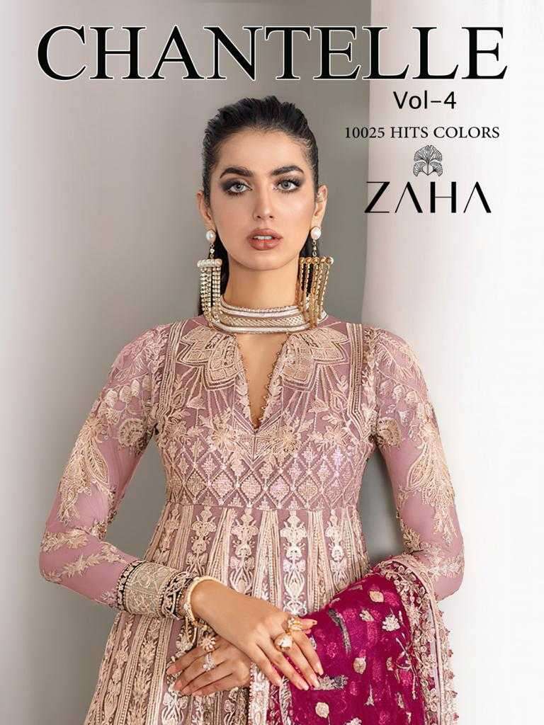 zaha chantelle vol 4 Butterfly Net with Designer Pakistani s...