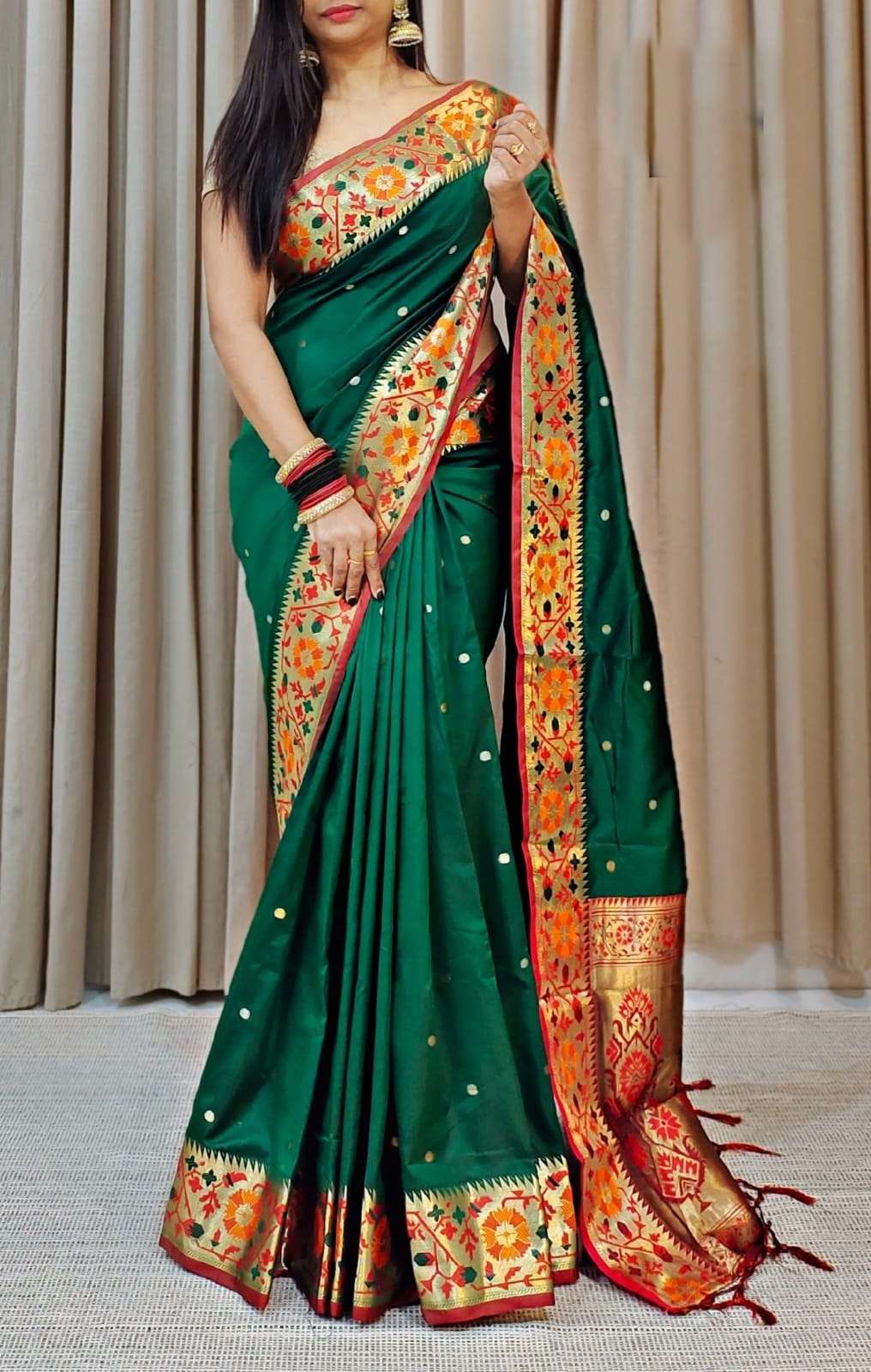 Ayesha vol 3 Paithani Border Kanjivaram silk Fancy saree col...
