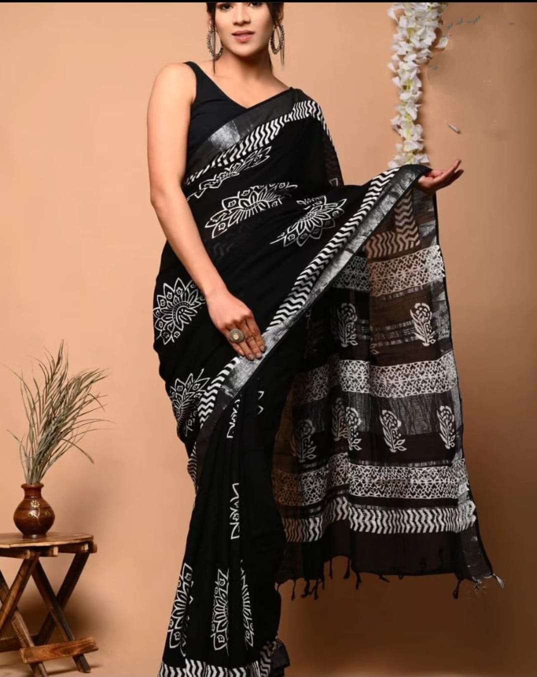 Function Special Linen with Digital Printed Saree collection...