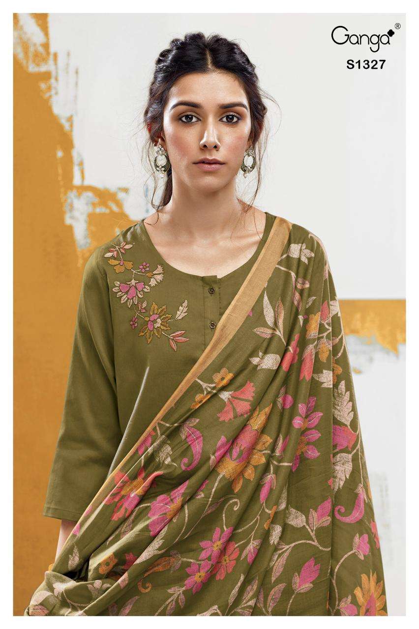 Ganga fashion ISHANA 1327 Cotton Satin with digital Printed ...