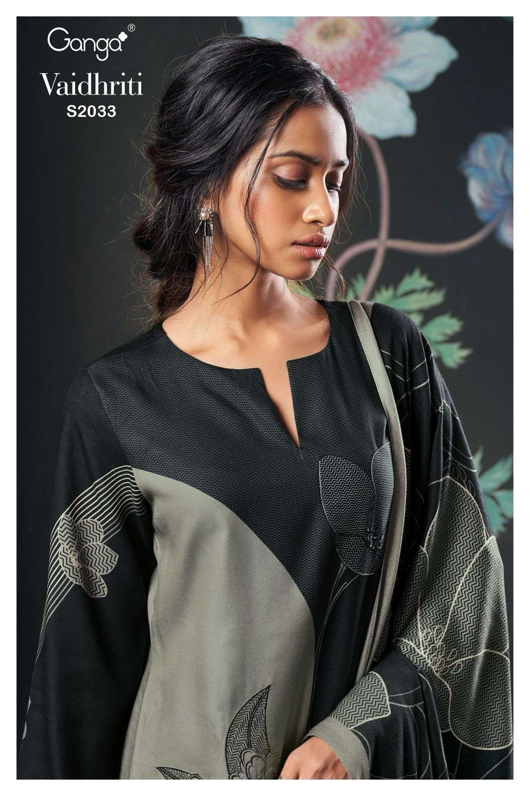 Ganga Fashion VAIDHRITI 2033 Pashmina silk with digital Prin...