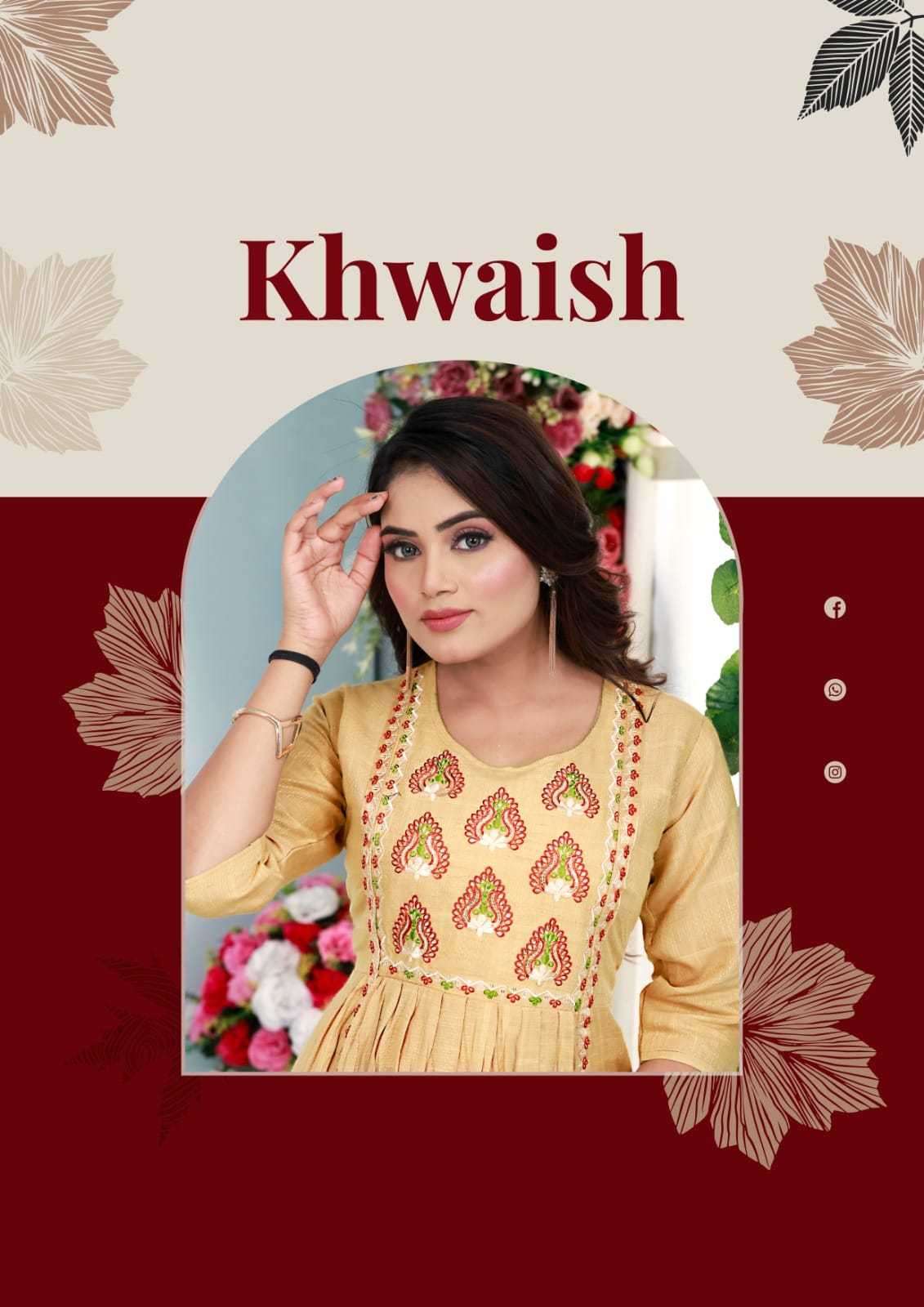 hirwa present khwaish Rayon with fancy Embroidery work Long ...