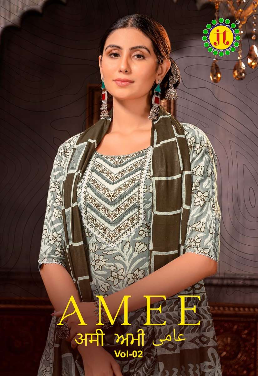 JT AMEE VOL 2 LAWN COTTON WITH FANCY PRINTED READYMADE SUITS...