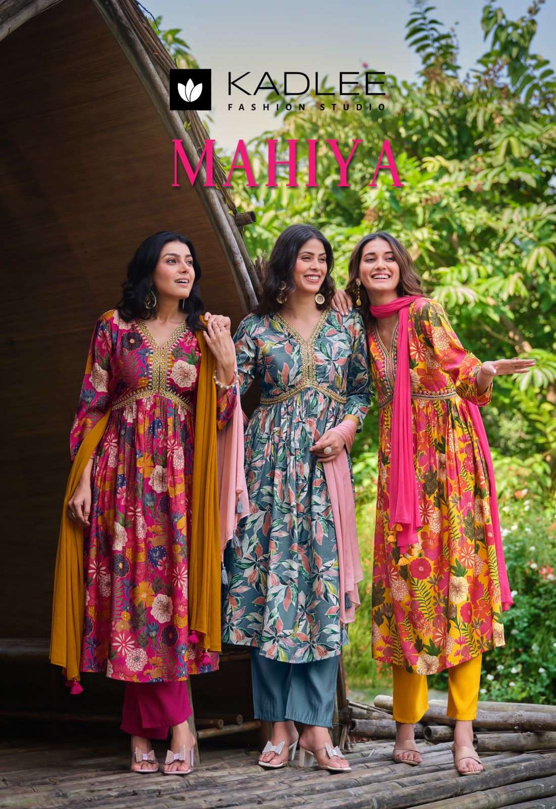 Kadlee Mahiya Modal Print With Nayra cut fancy readymade sui...
