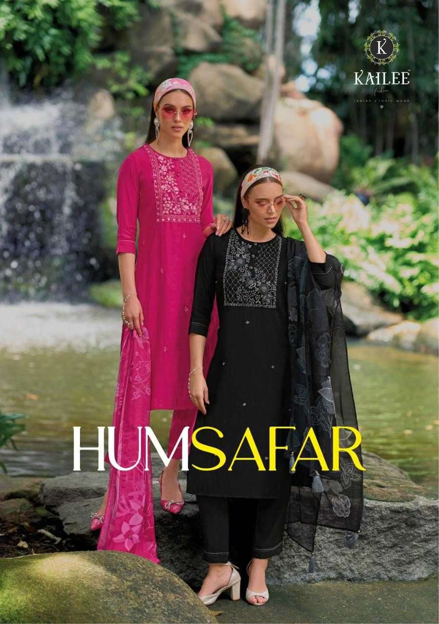 Kailee Fashion Humsafar Viscose Silk with fancy Readymade su...