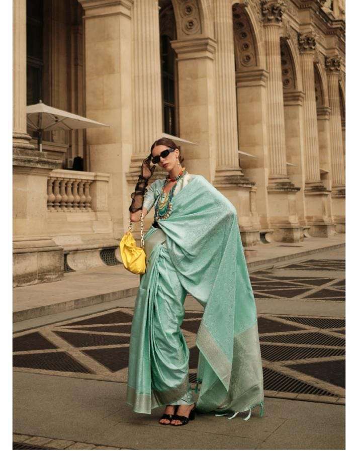 Kavinci Silk with Handloom Weaving Design fancy saree collec...
