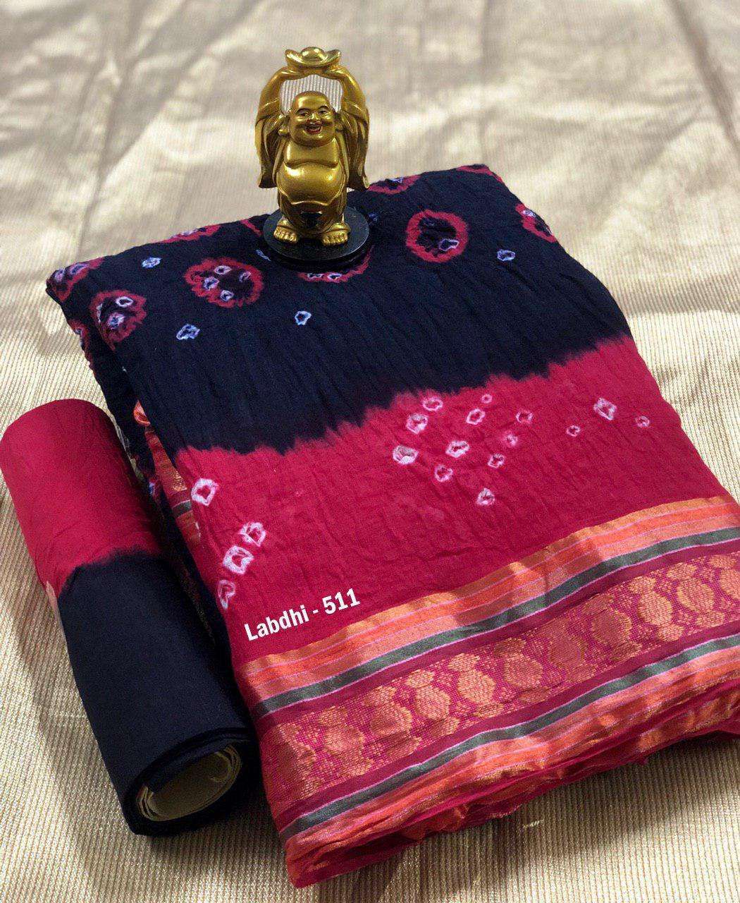 Regular Wear Soft Cotton With Bandhani Printed Saree collect...