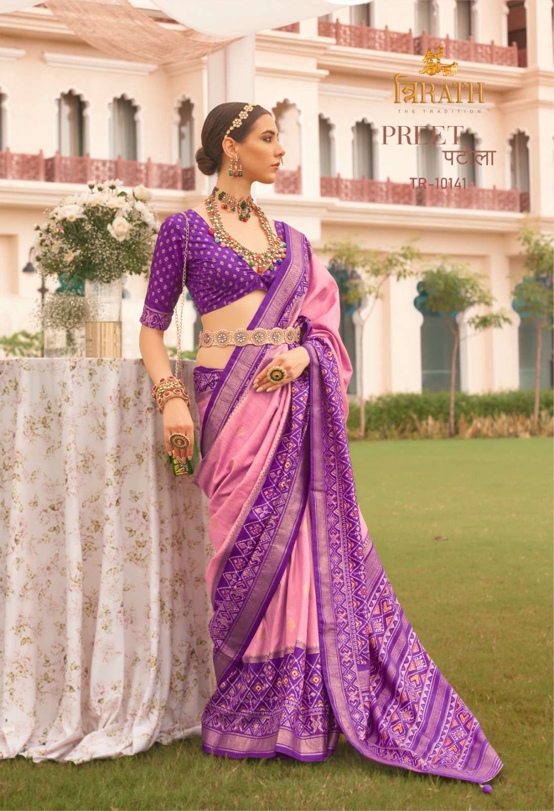 Rewaa Fashion Trirath Preet Patola Silk with fancy saree col...