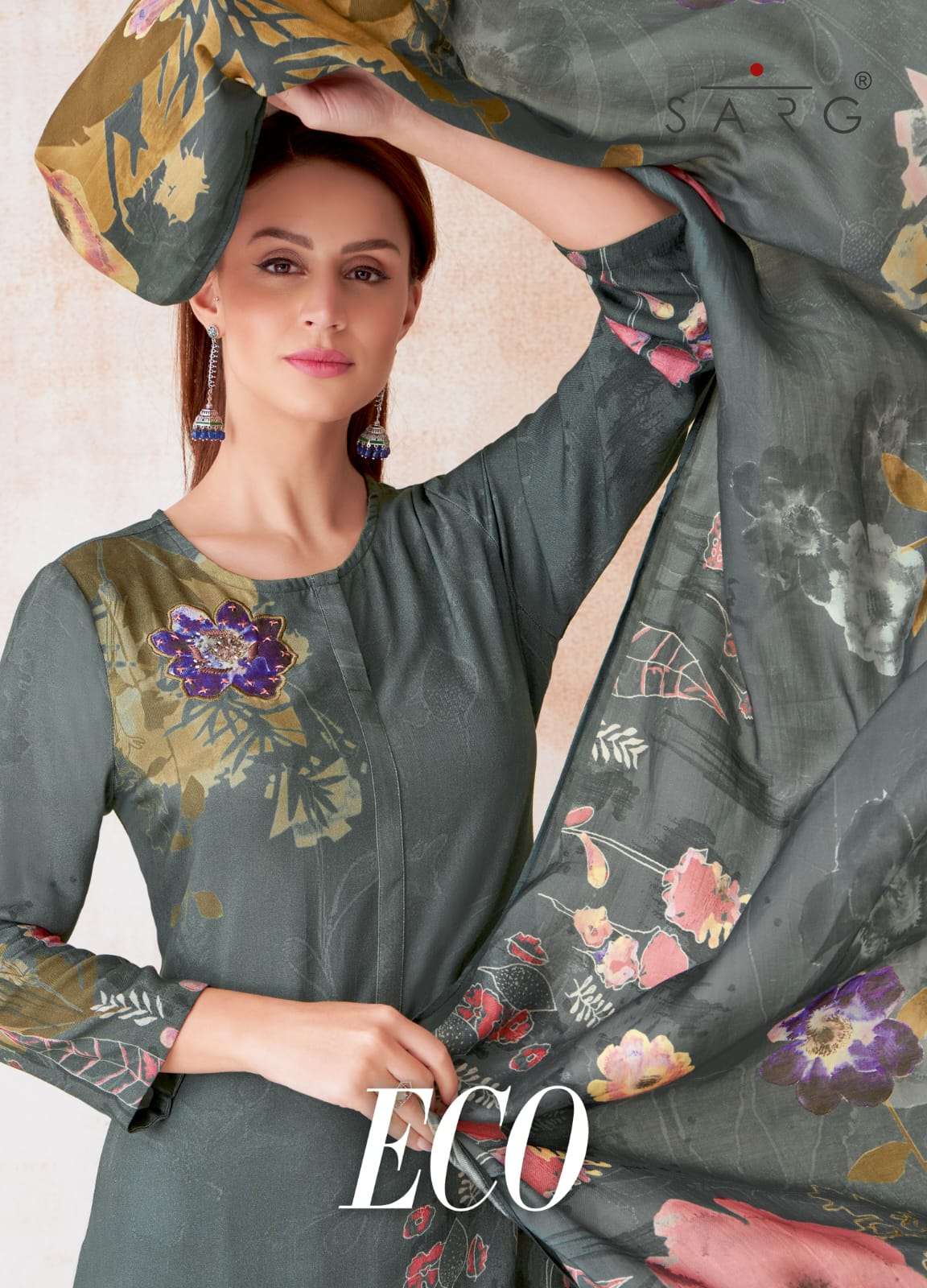 Sahiba Eco Silk with Digital printed Fancy Salwar kameez col...