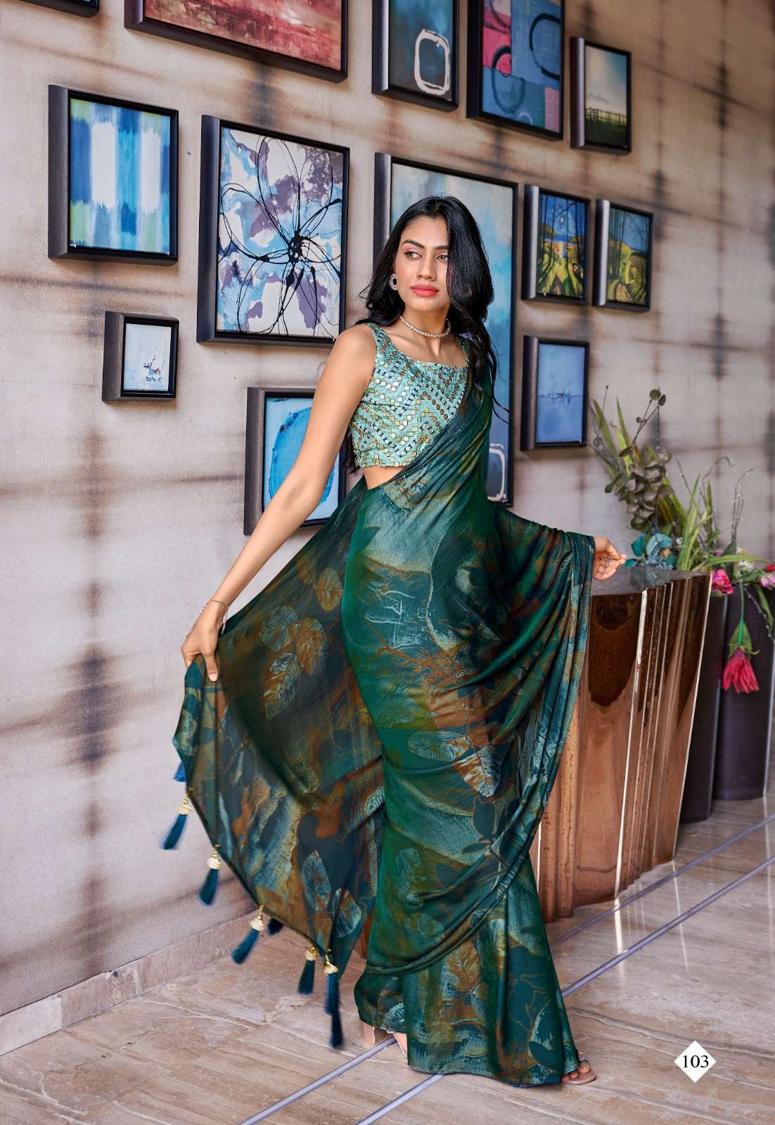 Stavan Shannon Velvet Silk with Printed Fancy Saree collecti...