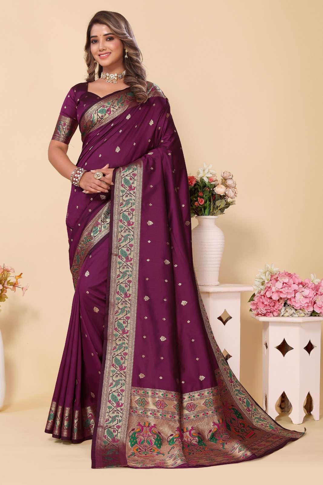 Traditional Look Paithani Silk Saree collection at best whol...