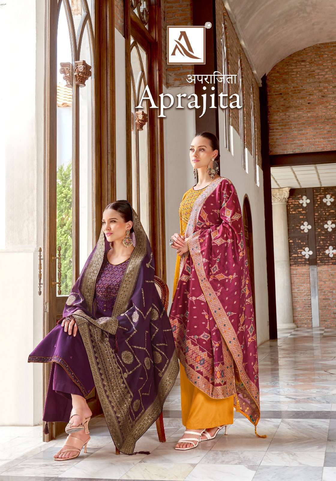 Alok Suits Aprajita Jam Cotton With Designer Fancy Dress Mat...