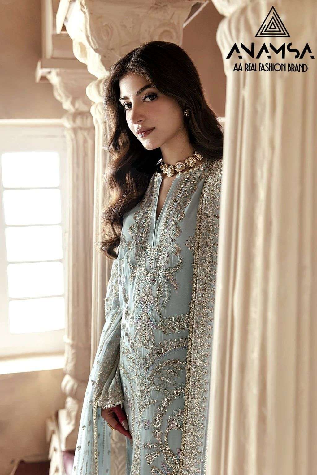 Anamsa 276 Georgette with Embroidery work Pakistani salwar k...