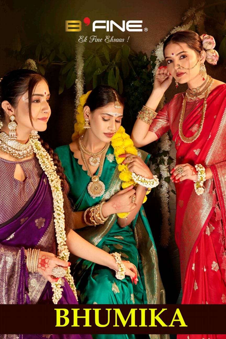 B Fine Bhumika Banarasi silk with Wedding wear Saree collect...